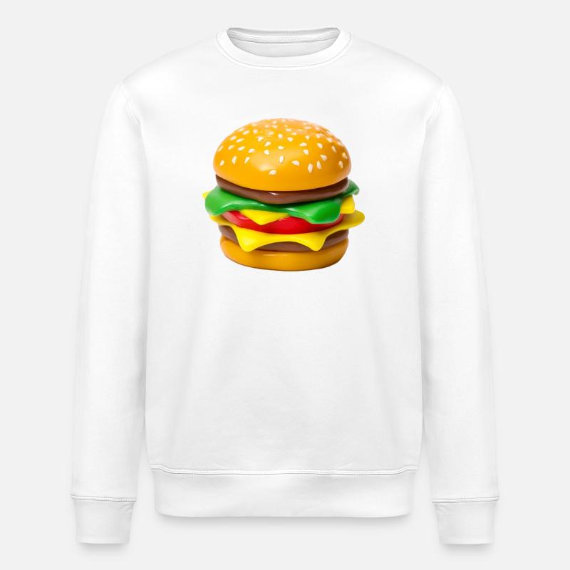 Hamburger Popart Print - Stanley/Stella Unisex Bio-Sweatshirt ROLLER - Weiß