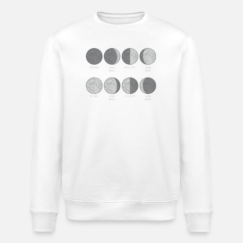 Monochromes Mondphasen-Gitter - Stanley/Stella Unisex Bio-Sweatshirt ROLLER - Weiß