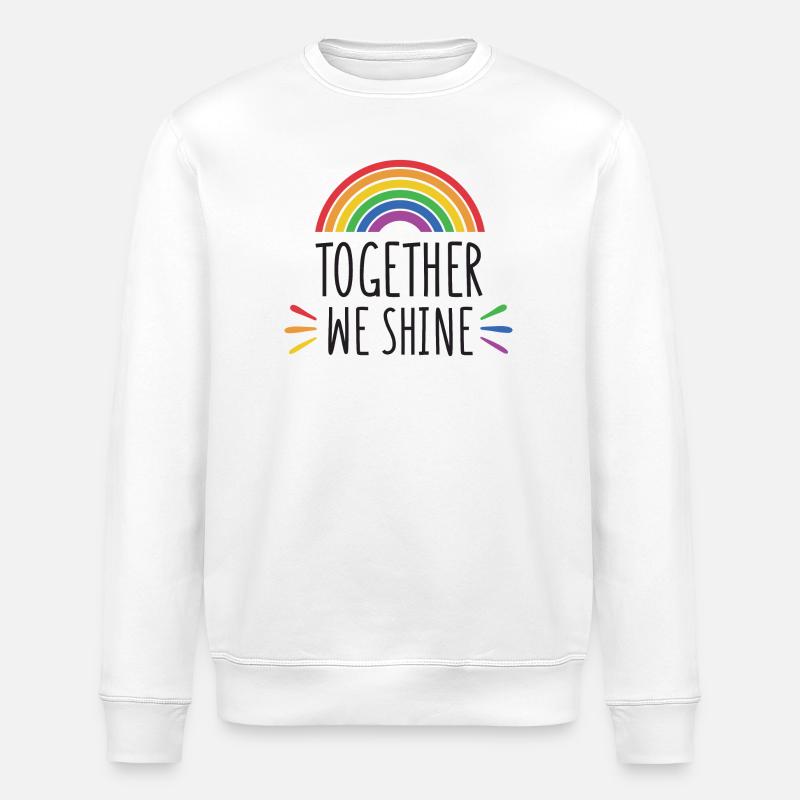 Pride Month - Gemeinsam glänzen wir - Stanley/Stella Unisex Bio-Sweatshirt ROLLER - Weiß