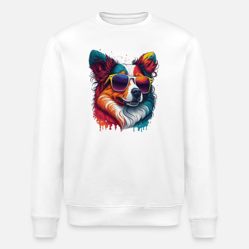 cooler Hund - Stanley/Stella Unisex Bio-Sweatshirt ROLLER - Weiß