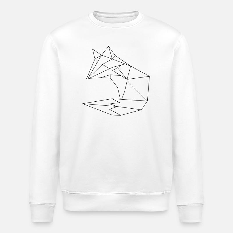Fuchs im ORGAMI style Liniar - Stanley/Stella Unisex Bio-Sweatshirt ROLLER - Weiß