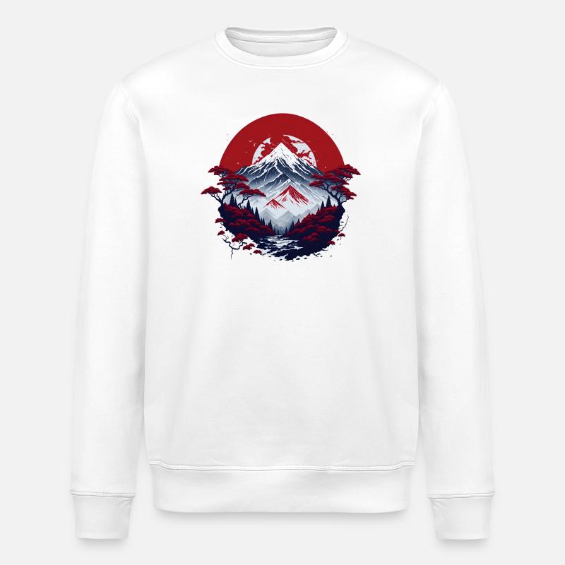 asiatische Berglandschaft - Stanley/Stella Unisex Bio-Sweatshirt ROLLER - Weiß