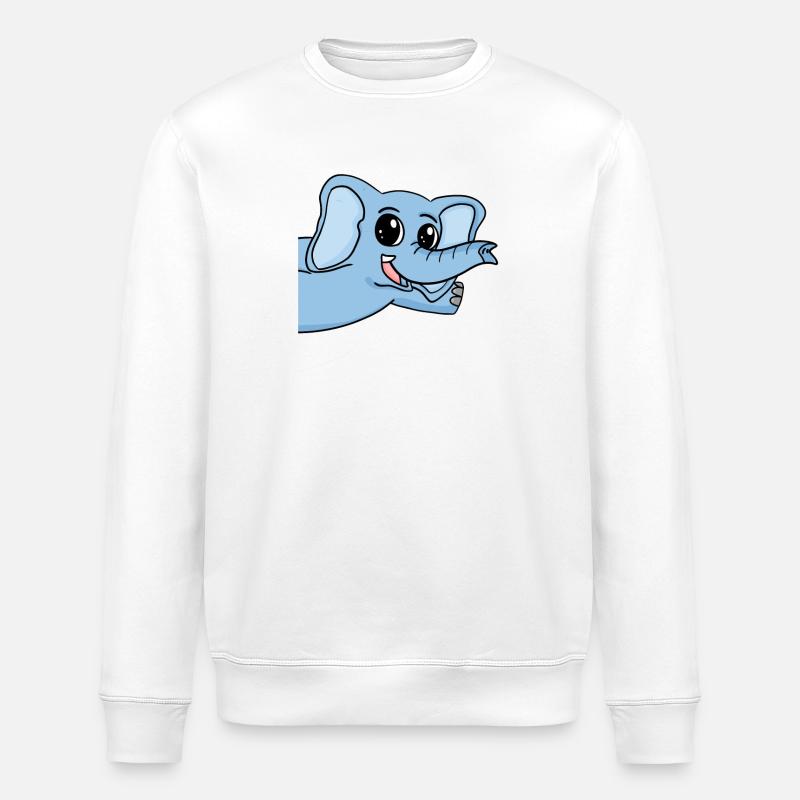 Elefant Gruß Begrüßung - Stanley/Stella Unisex Bio-Sweatshirt ROLLER - Weiß