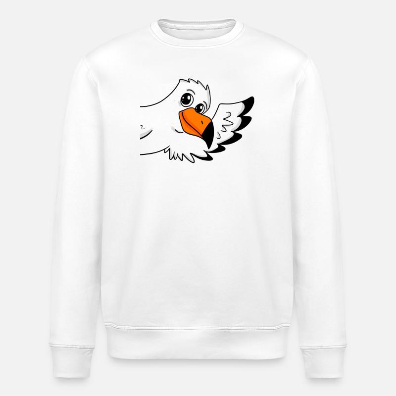 Seagull greeting greeting - Stanley/Stella ROLLER Unisex Organic Sweatshirt - white