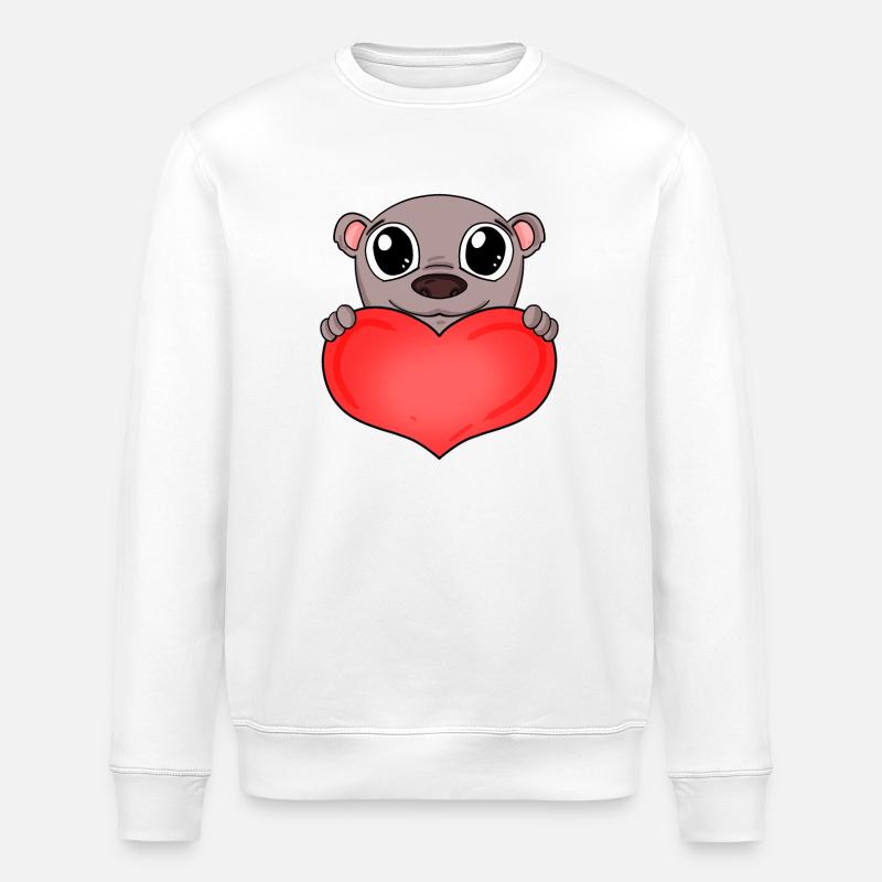 Ours avec cœur - Sweat bio ROLLER Stanley/Stella Unisexe - blanc