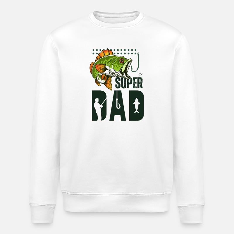 Super Dad Pêcheur - Sweat bio ROLLER Stanley/Stella Unisexe - blanc