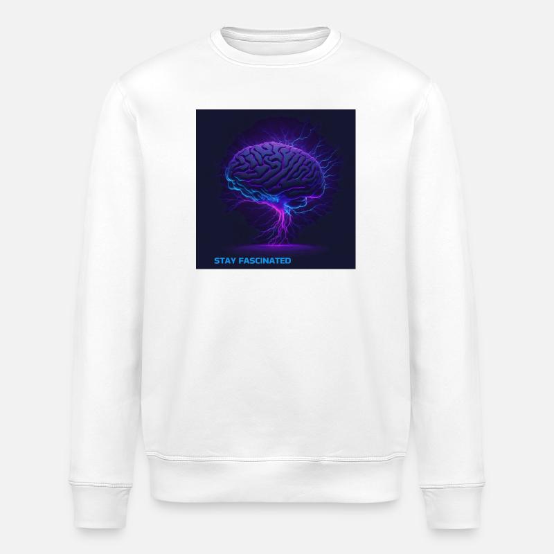 Motivation Stay Fascinated Gehirn - Stanley/Stella Unisex Bio-Sweatshirt ROLLER - Weiß