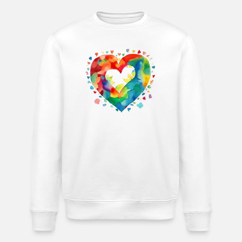 Herz - Stanley/Stella Unisex Bio-Sweatshirt ROLLER - Weiß