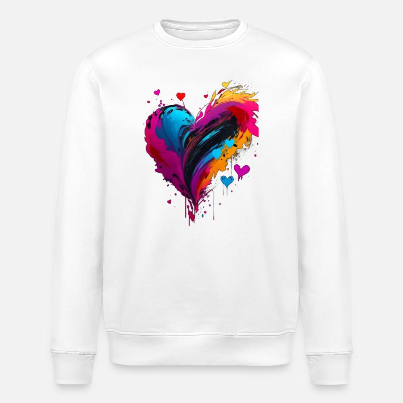 Herz - Stanley/Stella Unisex Bio-Sweatshirt ROLLER - Weiß