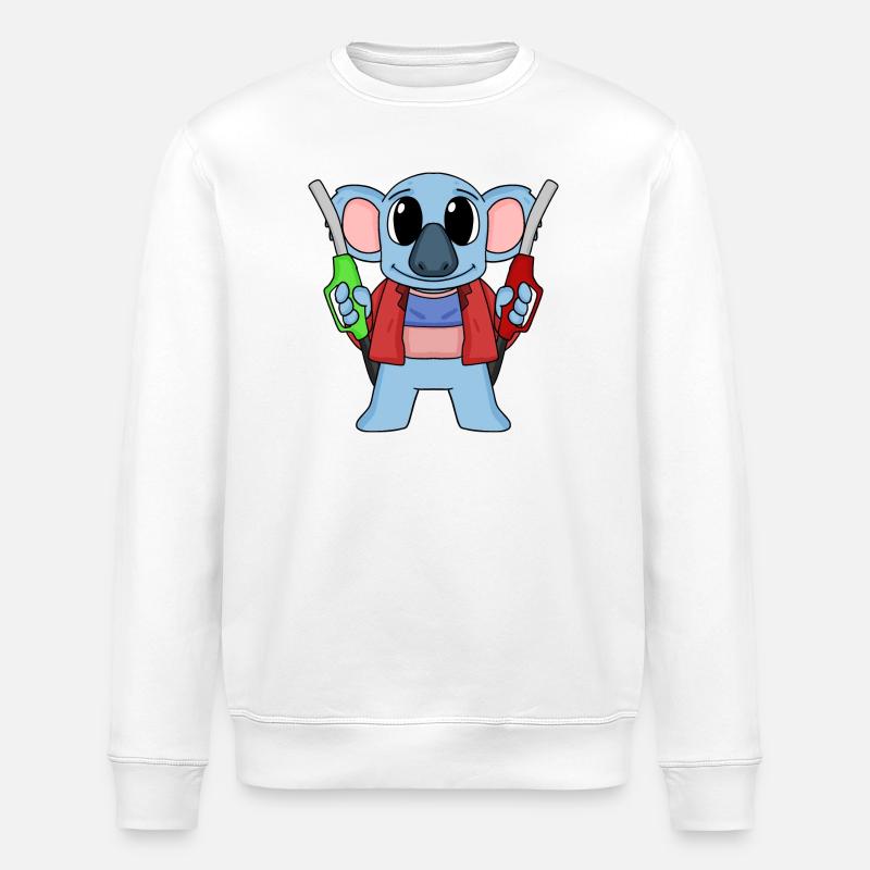 Tankwart Koala Tankstelle - Stanley/Stella Unisex Bio-Sweatshirt ROLLER - Weiß