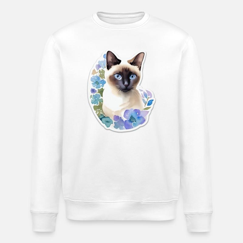 Siamese cat - Stanley/Stella ROLLER Unisex Organic Sweatshirt - white