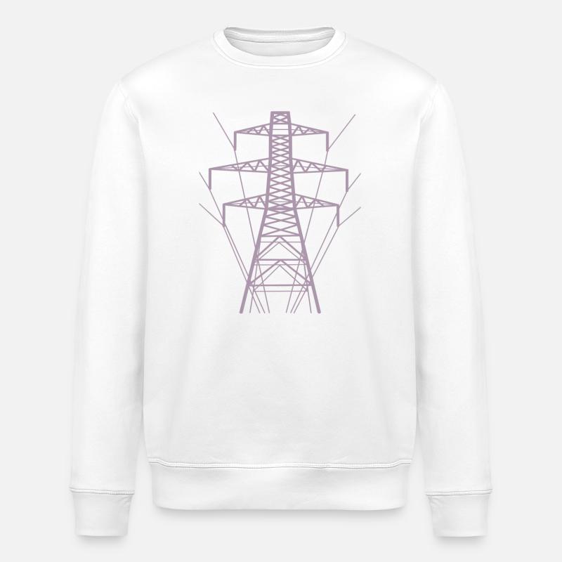 Silhouette de poteau électrique blanc - Sweat bio ROLLER Stanley/Stella Unisexe - blanc