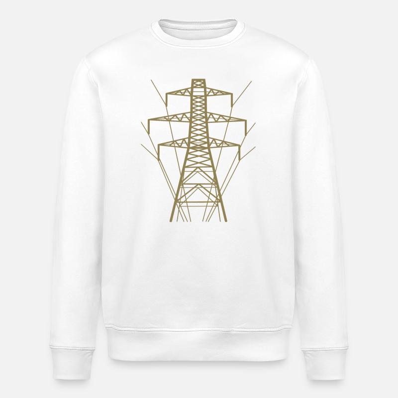 Silhouette de poteau électrique blanc - Sweat bio ROLLER Stanley/Stella Unisexe - blanc