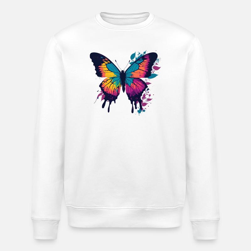 Schmetterling - Stanley/Stella Unisex Bio-Sweatshirt ROLLER - Weiß