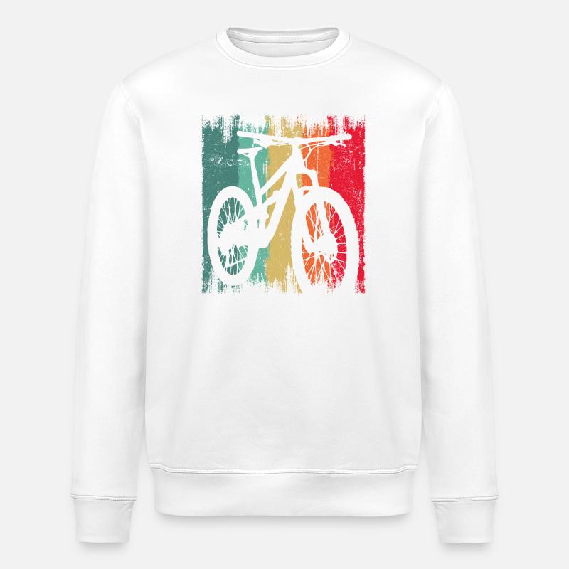 Rainbow Grunge Bicycle Silhouette - Stanley/Stella ROLLER Unisex Organic Sweatshirt - white