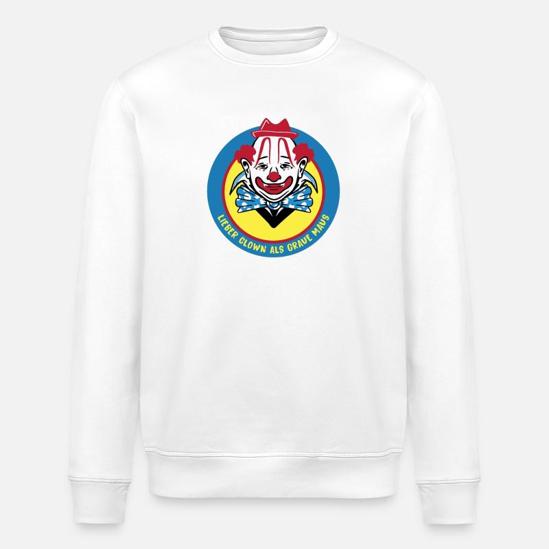 Clown Design - Stanley/Stella Unisex Bio-Sweatshirt ROLLER - Weiß