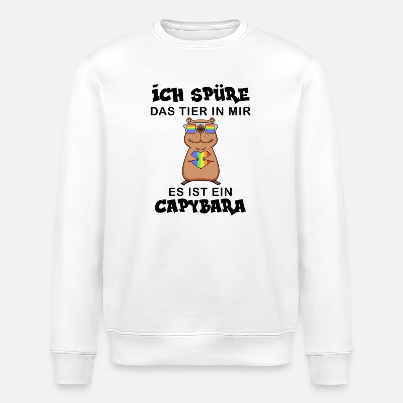Capybara Wasserschwein Geschenk - Stanley/Stella Unisex Bio-Sweatshirt ROLLER - Weiß