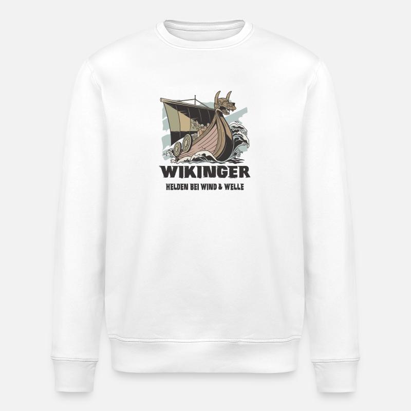 Wikinger Seefahrt Design - Stanley/Stella Unisex Bio-Sweatshirt ROLLER - Weiß