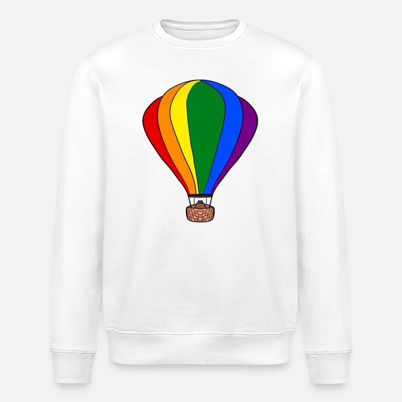 Rainbow Balloon - Stanley/Stella ROLLER Unisex Organic Sweatshirt - white