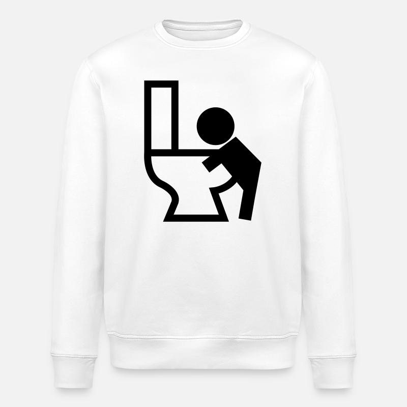 Vomiting Puck Sick - Stanley/Stella ROLLER Unisex Organic Sweatshirt - white