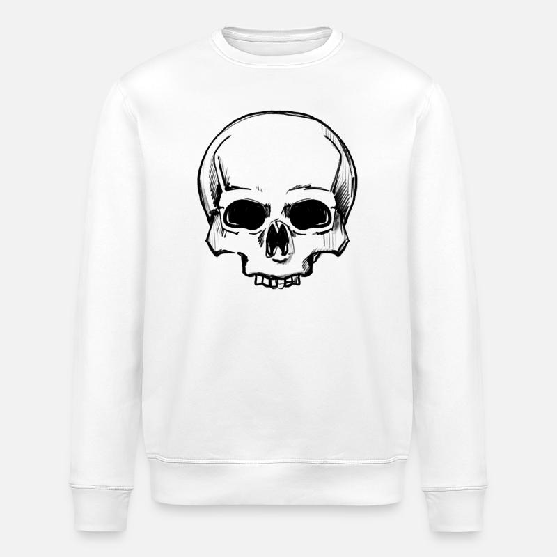 Crâne simple - Sweat bio ROLLER Stanley/Stella Unisexe - blanc