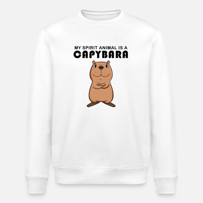 Capybara Wasserschwein Geschenk - Stanley/Stella Unisex Bio-Sweatshirt ROLLER - Weiß
