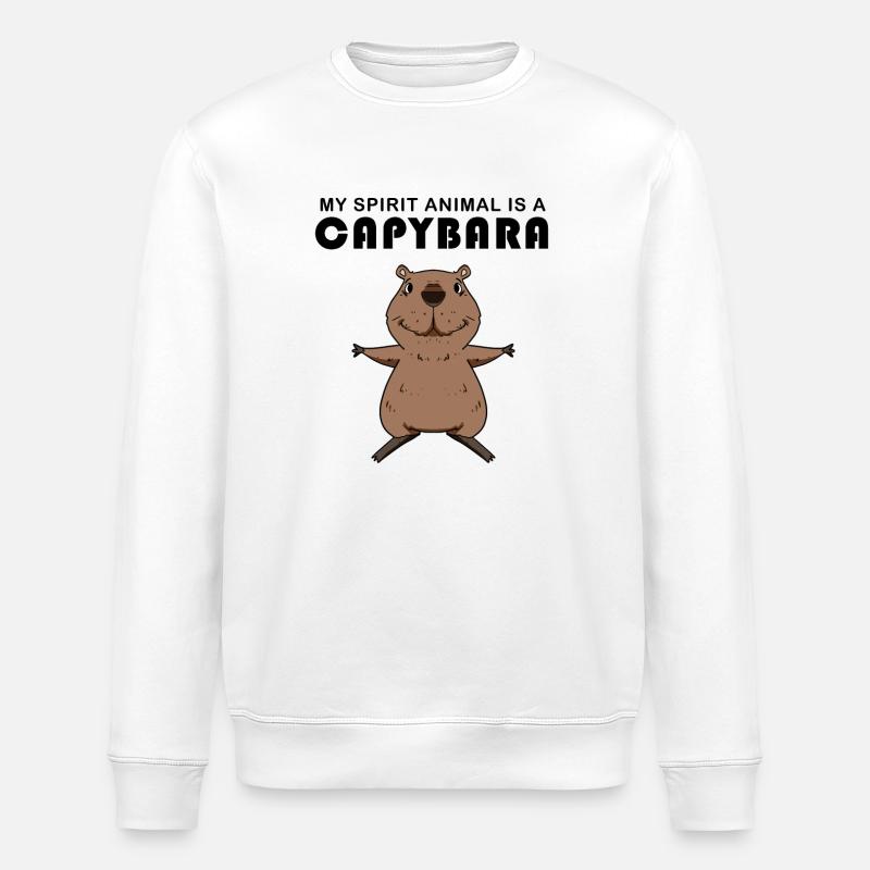 Capybara Capybara Gift - Stanley/Stella ROLLER Unisex Organic Sweatshirt - white