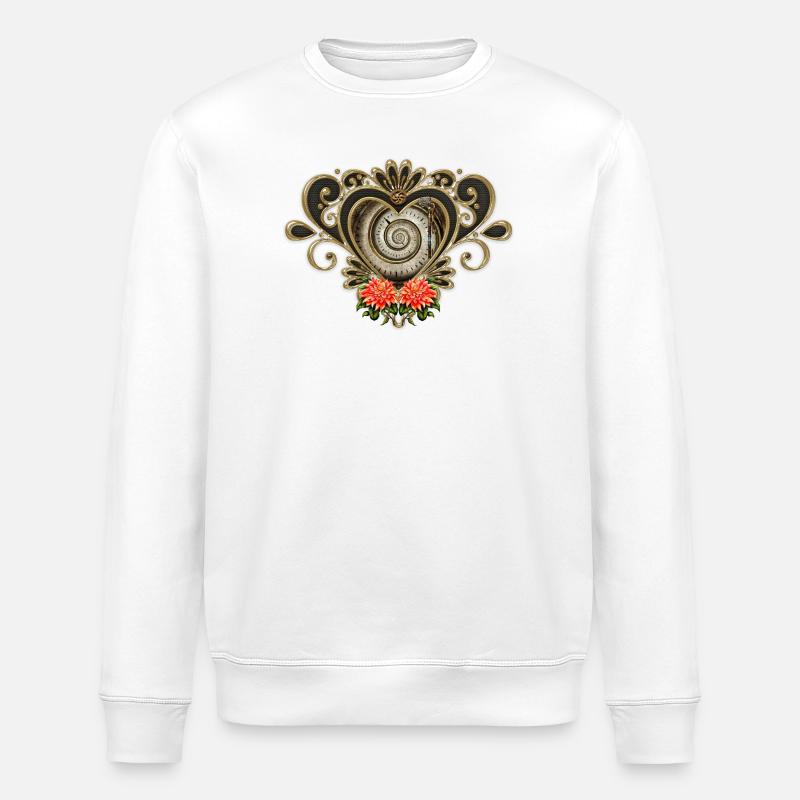 Wunderbares Steampunk-Herz. - Stanley/Stella Unisex Bio-Sweatshirt ROLLER - Weiß