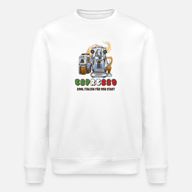 Espresso Italien Design - Stanley/Stella Unisex Bio-Sweatshirt ROLLER - Weiß