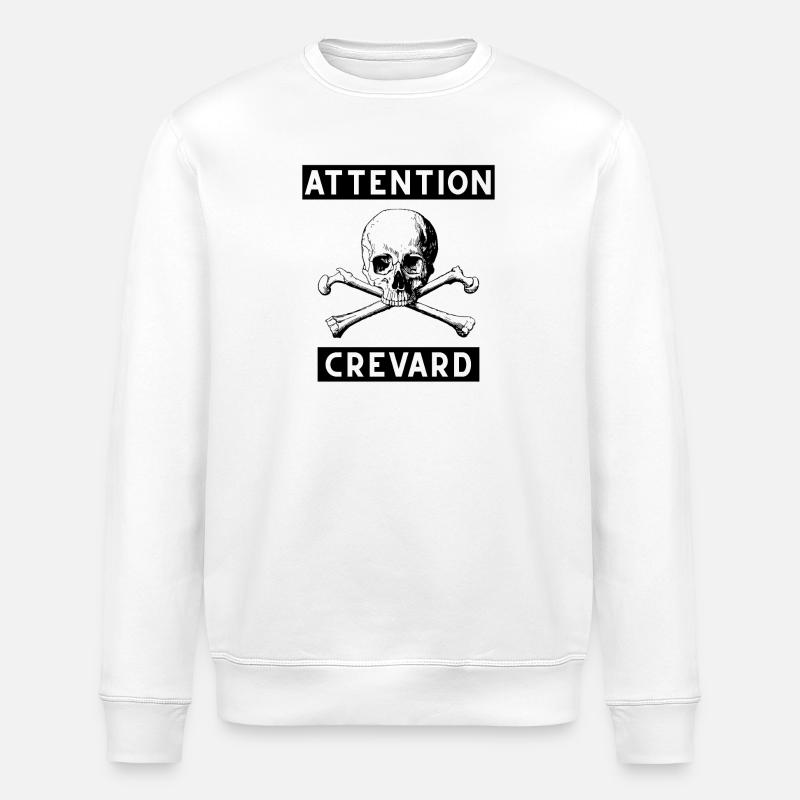 Attention crevard - Sweat bio ROLLER Stanley/Stella Unisexe - blanc