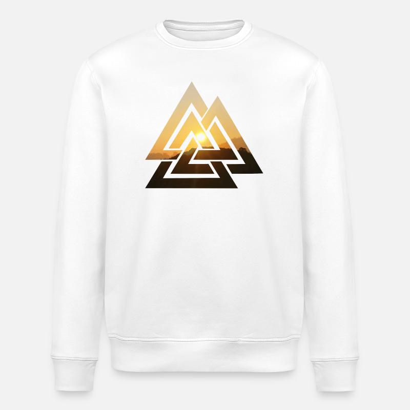 Valknut Wotansknoten Walhalla Sonne - Stanley/Stella Unisex Bio-Sweatshirt ROLLER - Weiß