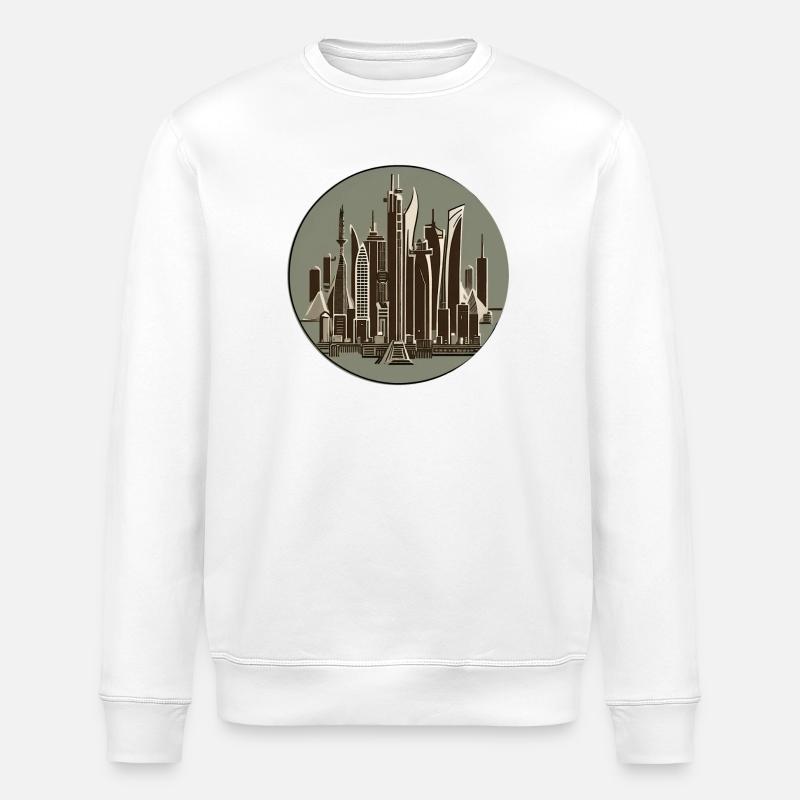 Skyscraper - Stanley/Stella ROLLER Unisex Organic Sweatshirt - white
