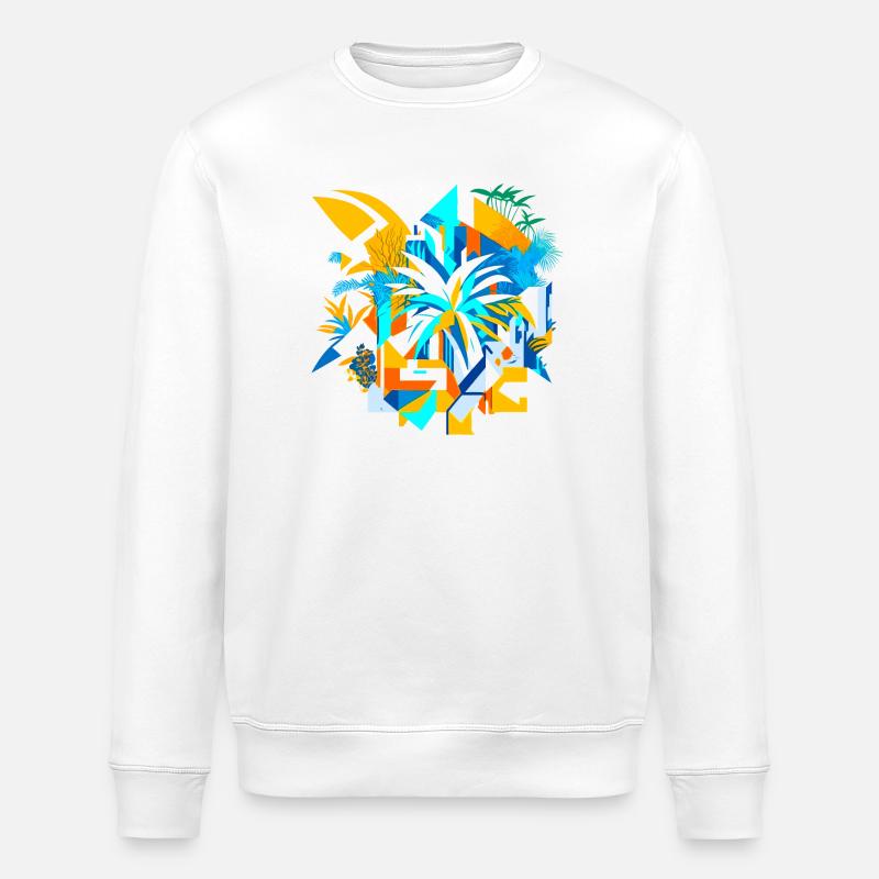 Abstract Summer - Stanley/Stella ROLLER Unisex Organic Sweatshirt - white