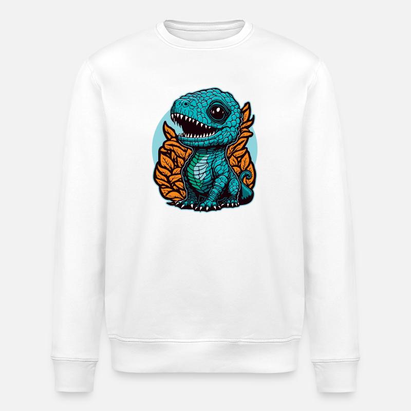 Niedlicher kleiner Dinosaurier - Stanley/Stella Unisex Bio-Sweatshirt ROLLER - Weiß