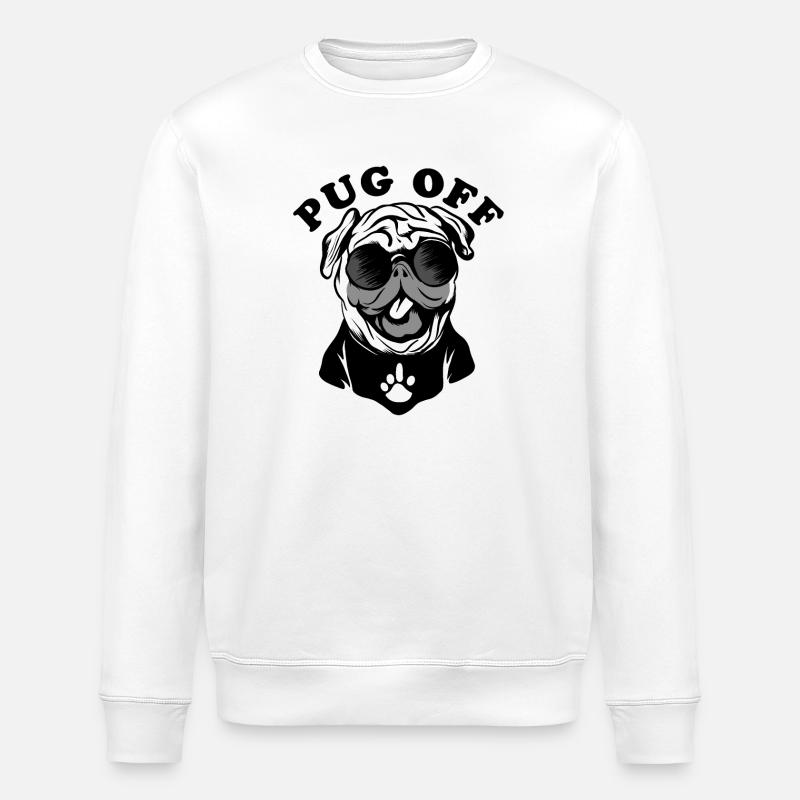 Mops AUS | Mops-Hund - Stanley/Stella Unisex Bio-Sweatshirt ROLLER - Weiß