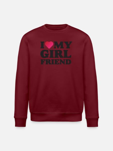 I Love My Girlfriend - Stanley/Stella ROLLER Unisex Organic Sweatshirt - white