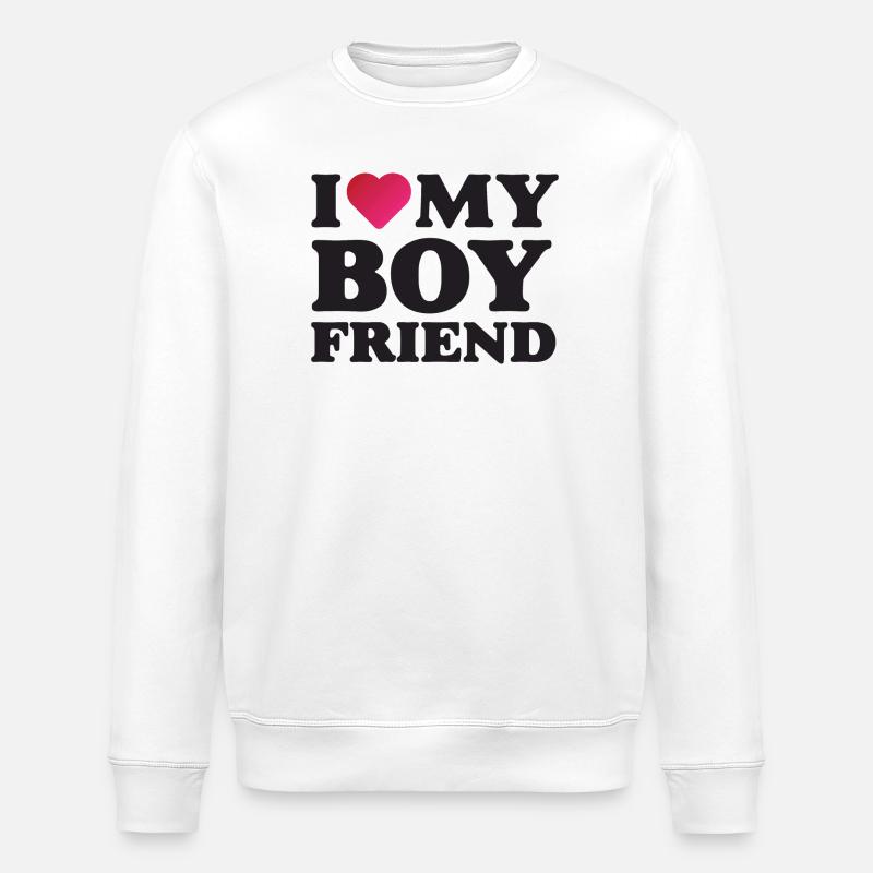 J’aime mon petit ami - Sweat bio ROLLER Stanley/Stella Unisexe - blanc