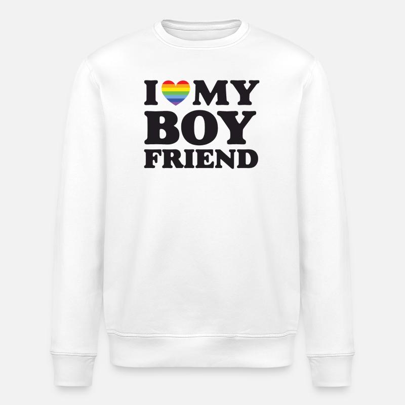 J’aime mon petit ami - LGBTQ - Sweat bio ROLLER Stanley/Stella Unisexe - blanc