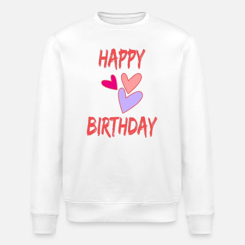 HAPPY BIRTHDAY. JOYEUX ANNIVERSAIRE. ANNIVERSAIRE. - Sweat bio ROLLER Stanley/Stella Unisexe - blanc