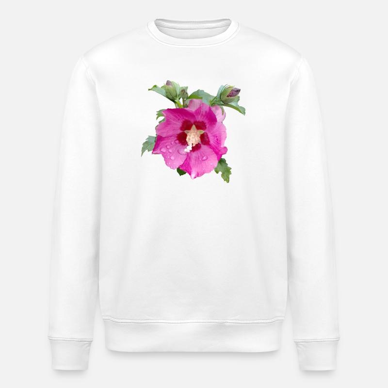 HIBISCUS ROSE - Sweat bio ROLLER Stanley/Stella Unisexe - blanc