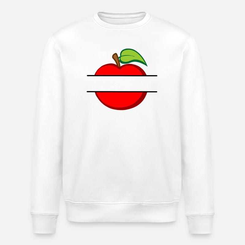 Roter Apfeltextausschnitt in Apfel - Stanley/Stella Unisex Bio-Sweatshirt ROLLER - Weiß