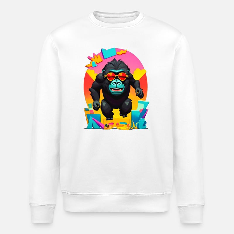Gorilla - Stanley/Stella Unisex Bio-Sweatshirt ROLLER - Weiß