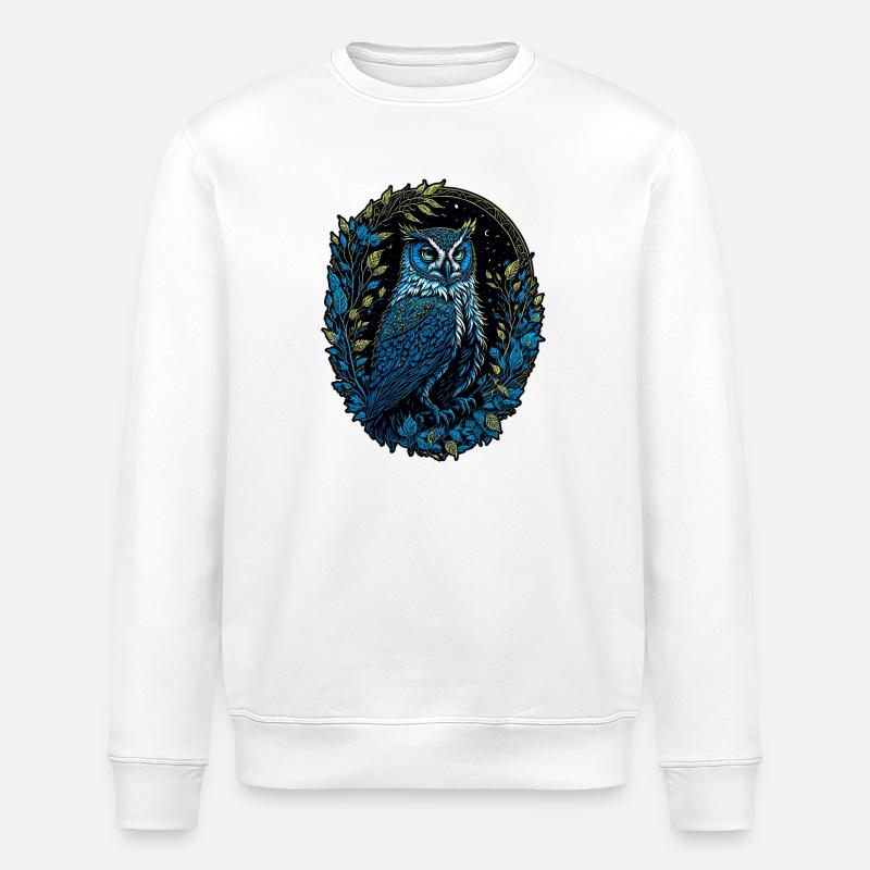 Eagle owl - Stanley/Stella ROLLER Unisex Organic Sweatshirt - white