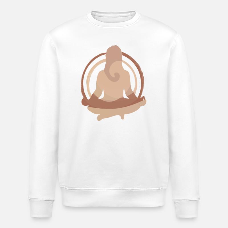 Boho Yoga Meditation Silhouette Design - Stanley/Stella Unisex Bio-Sweatshirt ROLLER - Weiß