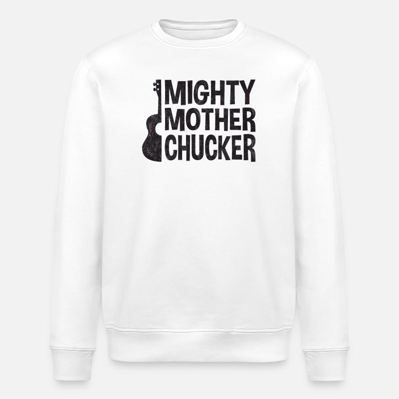 Mighty Mother Chucker on Ukulele - Stanley/Stella Unisex Bio-Sweatshirt ROLLER - Weiß