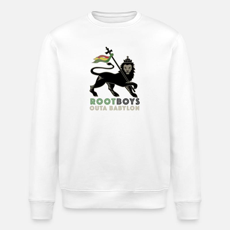 RootBoys outa Babylon - Stanley/Stella ROLLER Unisex Organic Sweatshirt - white