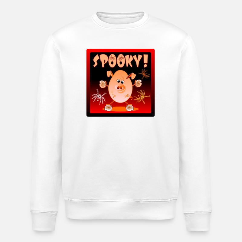 JOYEUX PORCELETS ARAIGNÉES D’HALLOWEEN - Sweat bio ROLLER Stanley/Stella Unisexe - blanc