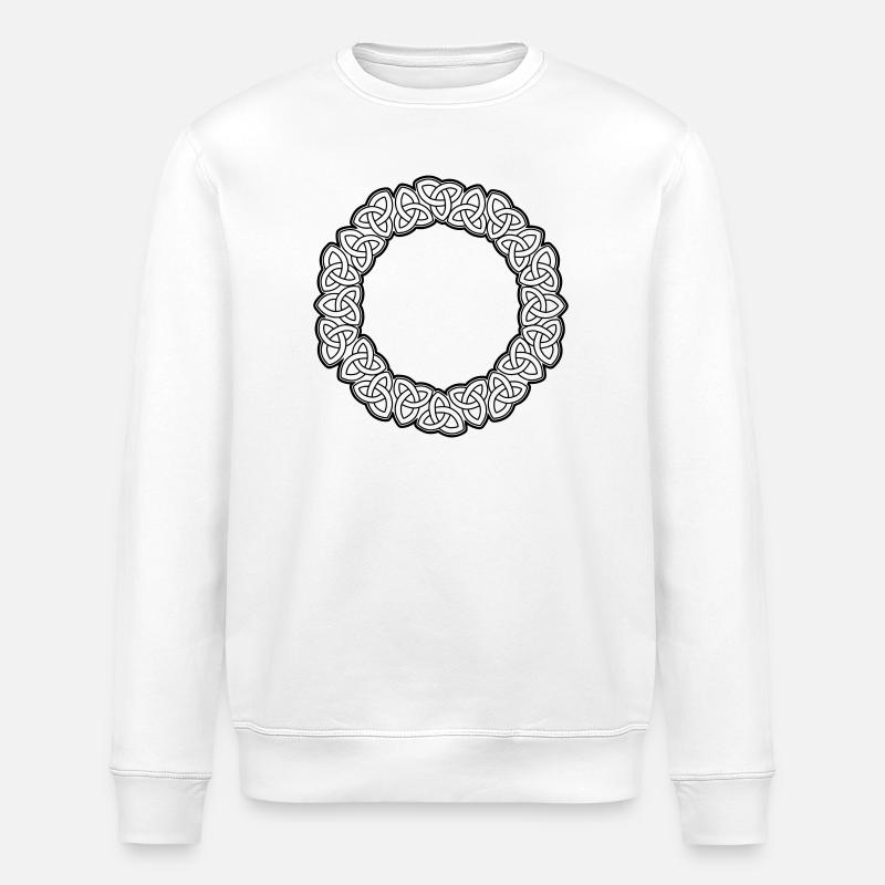 Triquetra Dekorativer Wikingerkreis - Stanley/Stella Unisex Bio-Sweatshirt ROLLER - Weiß