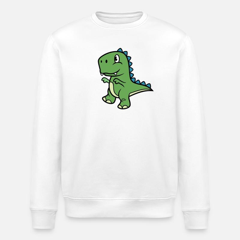 Dinosaur T-Rex - Stanley/Stella ROLLER Unisex Organic Sweatshirt - white