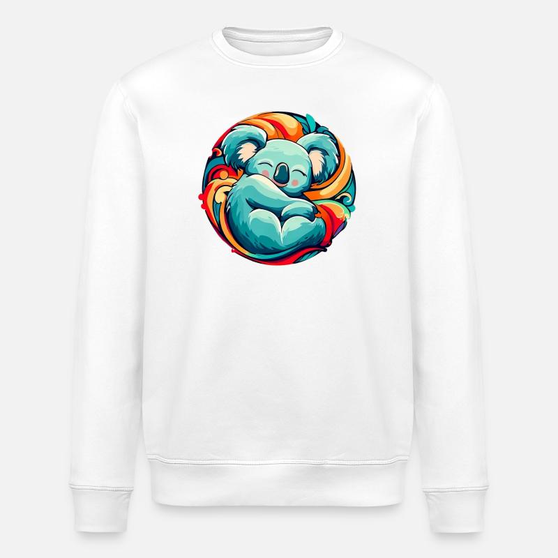 Koala schläft - Stanley/Stella Unisex Bio-Sweatshirt ROLLER - Weiß